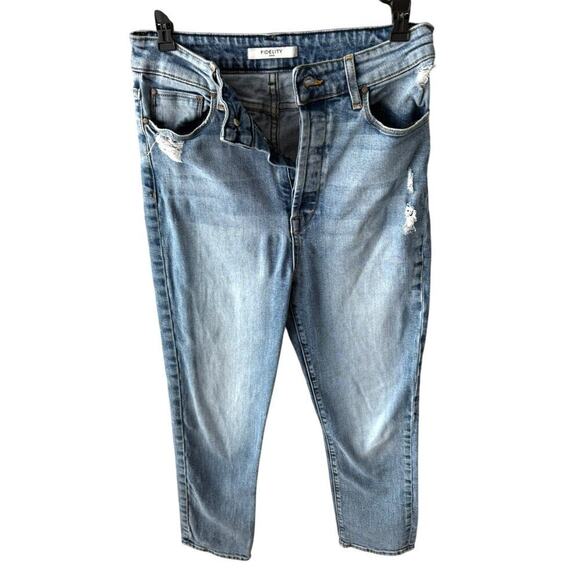 Fidelity Penny Lane Twiggy Jeans Size 29 P3100 Distressed Boyfriend Fit - Picture 8 of 8